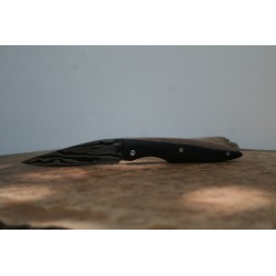 Couteau Liner Lock Damas 15N20/XC75 - Plaquettes Ébène des philippines - Artisanat Français