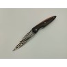 Couteau Liner Lock Damas 15N20/XC75 - Plaquettes Ébène des philippines - Artisanat Français