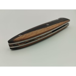 Couteau Liner Lock Damas 15N20/XC75 - Plaquettes Ébène des philippines - Artisanat Français