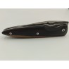 Couteau Liner Lock Damas 15N20/XC75 - Plaquettes Ébène des philippines - Artisanat Français