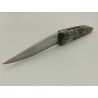 Couteau 2 Clous 80CRV2 - Plaquettes Loupe de peuplier stabilisé teinté vert - Artisanat Français