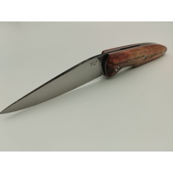 Couteau 2 clous 80CRV2 - Plaquettes Hêtre stabilisé rouge - Artisanat Français