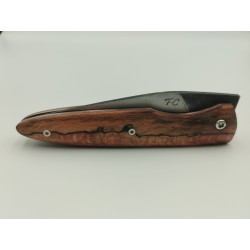Couteau 2 clous 80CRV2 - Plaquettes Hêtre stabilisé rouge - Artisanat Français
