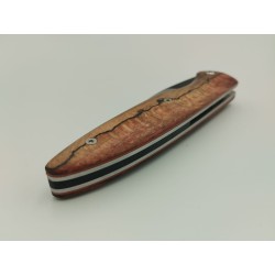 Couteau 2 clous 80CRV2 - Plaquettes Hêtre stabilisé rouge - Artisanat Français