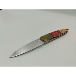 Couteau Liner Lock 14C28N  - Plaquettes Tetris - Artisanat Français