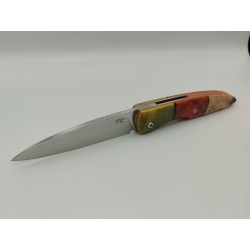 Couteau Liner Lock 14C28N  - Plaquettes Tetris - Artisanat Français