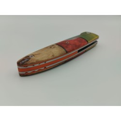 Couteau Liner Lock 14C28N  - Plaquettes Tetris - Artisanat Français