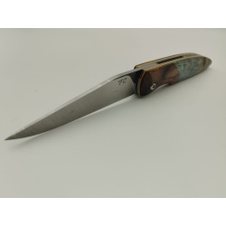 Couteau Liner Lock 80CRV2 - Plaquettes Assemblage de bois - Artisanat Français